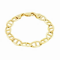 Nuragold 14K Real Yellow Gold Solid Mariner Chain Anchor Link Bracelet 7"-9" (2mm-7.5mm) Italian Jewelry for Men & Women