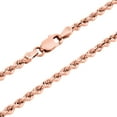 thumbnail image 1 of Nuragold 14k Real Rose Gold 3mm Rope Chain Diamond Cut Necklace (16"-30") Italian Jewelry for Men & Women, 1 of 10