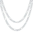thumbnail image 1 of Nuragold 14k Real White Gold Solid Figaro Link 6.5mm Chain Necklace (20"-30") Italian Jewelry for Men, 1 of 9