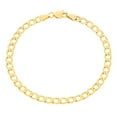 thumbnail image 1 of Nuragold 14k Real Yellow Gold Cuban Curb Link 4.5mm Chain Bracelet (7"-9") Italian Jewelry for Men & Women, 1 of 11