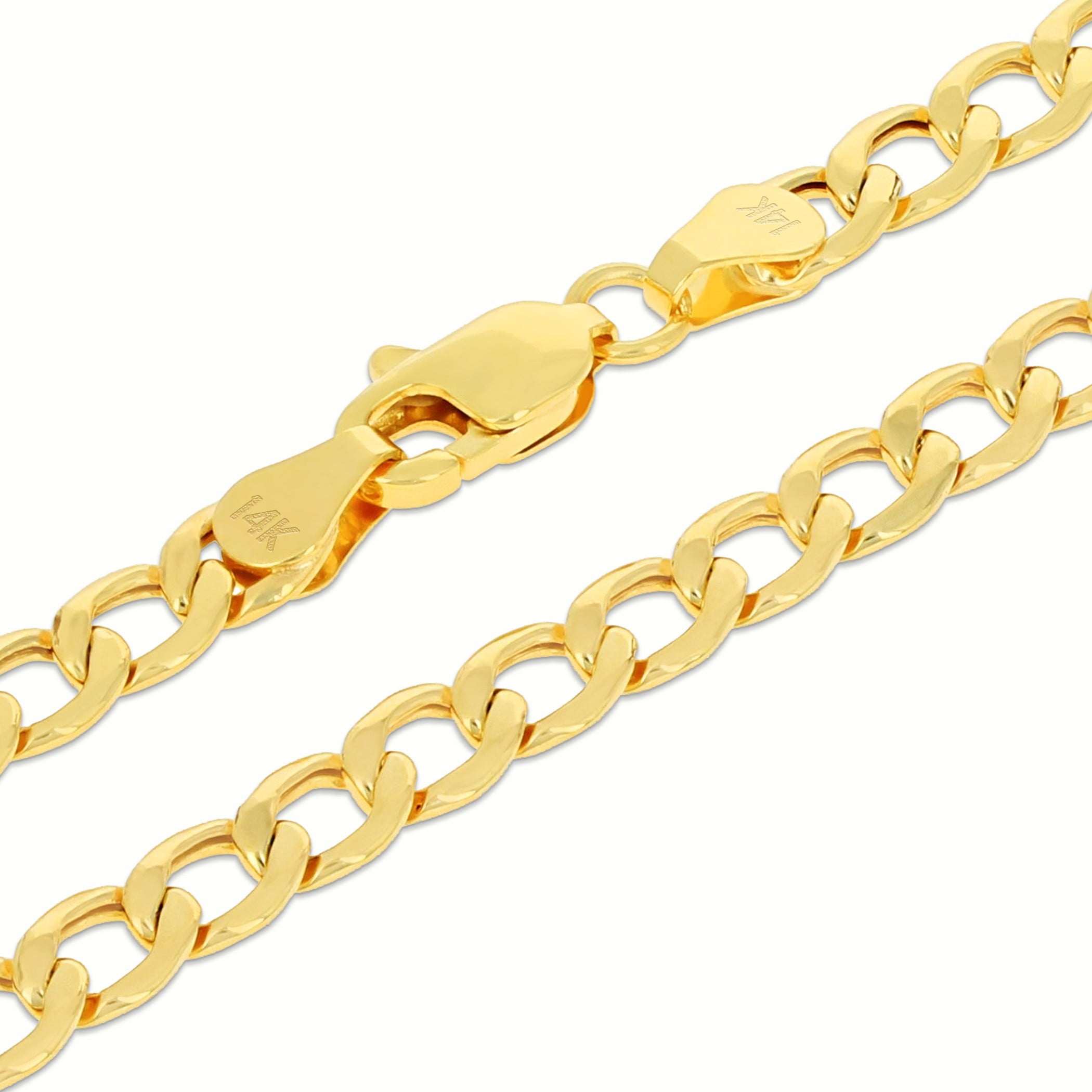 Nuragold 14k Real Yellow Gold Cuban Curb Link 4.5mm Chain Necklace (16"-30") Italian Jewelry for Men & Women