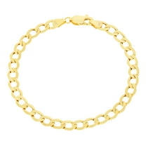 Nuragold 14k Real Yellow Gold Cuban Curb Link 5.5mm Chain Bracelet (7"-9") Italian Jewelry for Men & Women