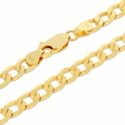 Nuragold 14k Real Yellow Gold Cuban Curb Link 5.5mm Chain Necklace 16-30 Italian Jewelry for Men & Women