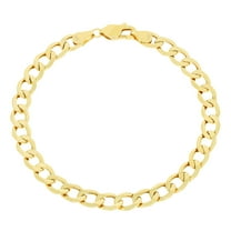Nuragold 14k Real Yellow Gold Cuban Curb Link 6.5mm Chain Bracelet (7"-9") Italian Jewelry for Men & Women