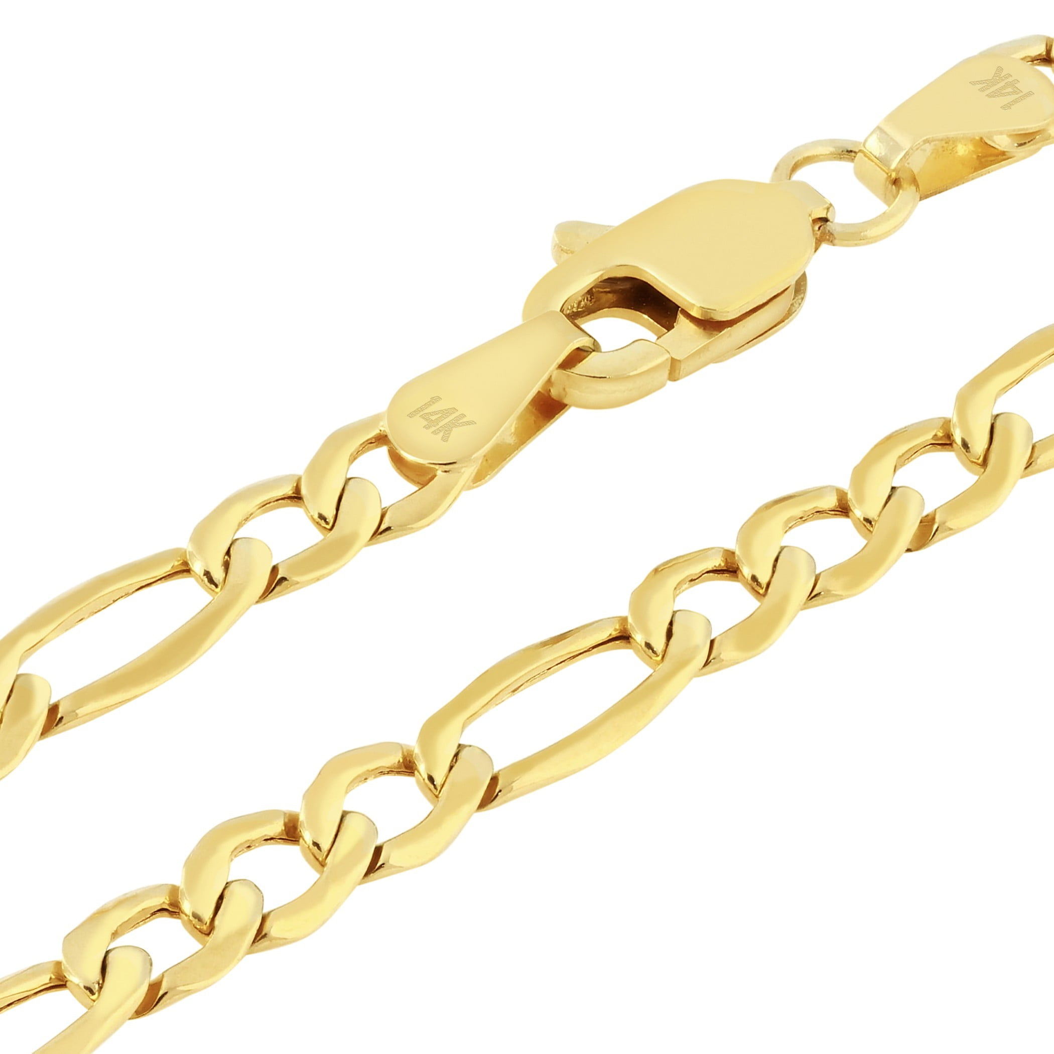 Nuragold 14k Real Yellow Gold Figaro Link 2.5mm Chain Necklace (16"-26") Italian Jewelry for Men & Women