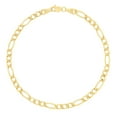 thumbnail image 1 of Nuragold 14k Real Yellow Gold Figaro Link 3.5mm Chain Bracelet (7"-9") Italian Jewelry for Men & Women, 1 of 25
