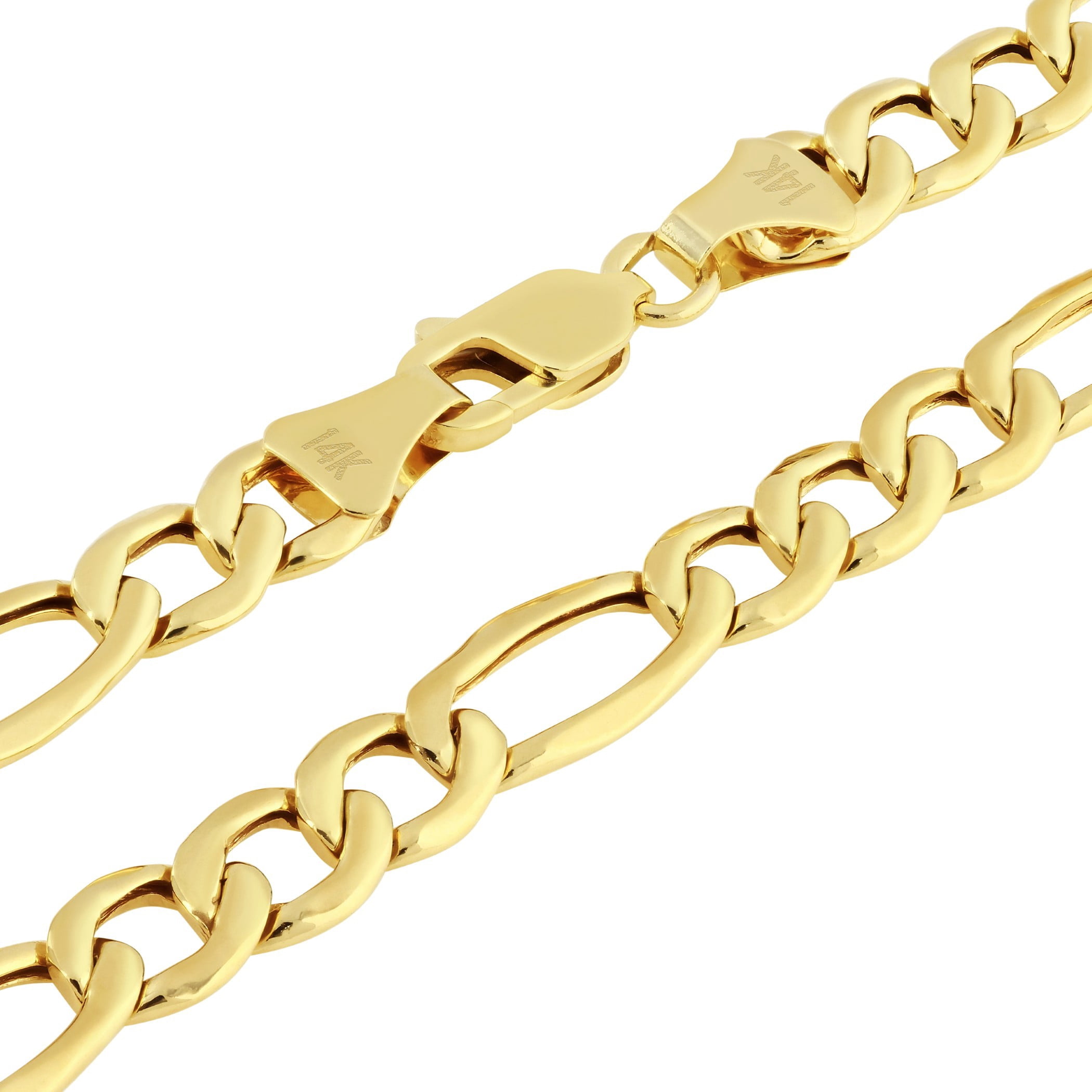 Nuragold 14k Real Yellow Gold Figaro Link 5.5mm Chain Necklace (16"-30") Italian Jewelry for Men & Women