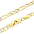 thumbnail image 1 of Nuragold 14k Real Yellow Gold Figaro Link 5.5mm Diamond Cut Two Tone Pave Chain Necklace (16"-30") Italian Jewelry for Men & Women, 1 of 9