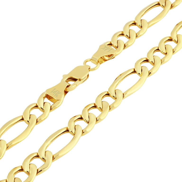 Nuragold 14k Real Yellow Gold Figaro Link 6.5mm Chain