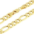 thumbnail image 1 of Nuragold 14k Real Yellow Gold Figaro Link 6.5mm Chain Necklace (16"-30") Italian Jewelry for Men & Women, 1 of 19