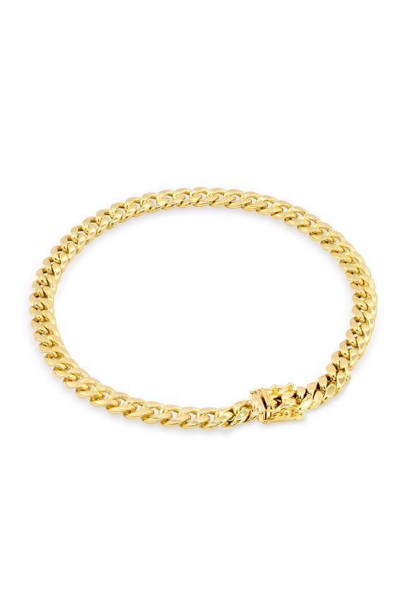 14k Real Yellow Gold Miami Cuban Link 5.5mm Chain Bracelet (7"-9") Italian Jewelry for Men & Women