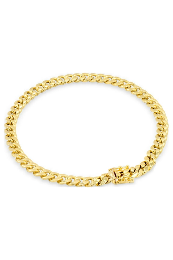 14k Real Yellow Gold Miami Cuban Link 5.5mm Chain Bracelet (7"-9") Italian Jewelry for Men & Women