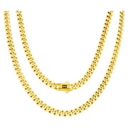 NURAGOLD 14k Real Yellow Gold Royal Monaco 6mm Miami Cuban Link Necklace (16"-30") Italian Jewelry for Men & Women