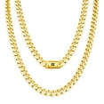 thumbnail image 1 of Nuragold 14k Real Yellow Gold Royal Monaco 7.5mm Miami Cuban Link Necklace (16"-30") Italian Jewelry for Men & Women, 1 of 11