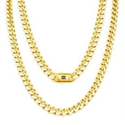 NURAGOLD 14k Real Yellow Gold Royal Monaco 7.5mm Miami Cuban Link Necklace (16"-30") Italian Jewelry for Men & Women