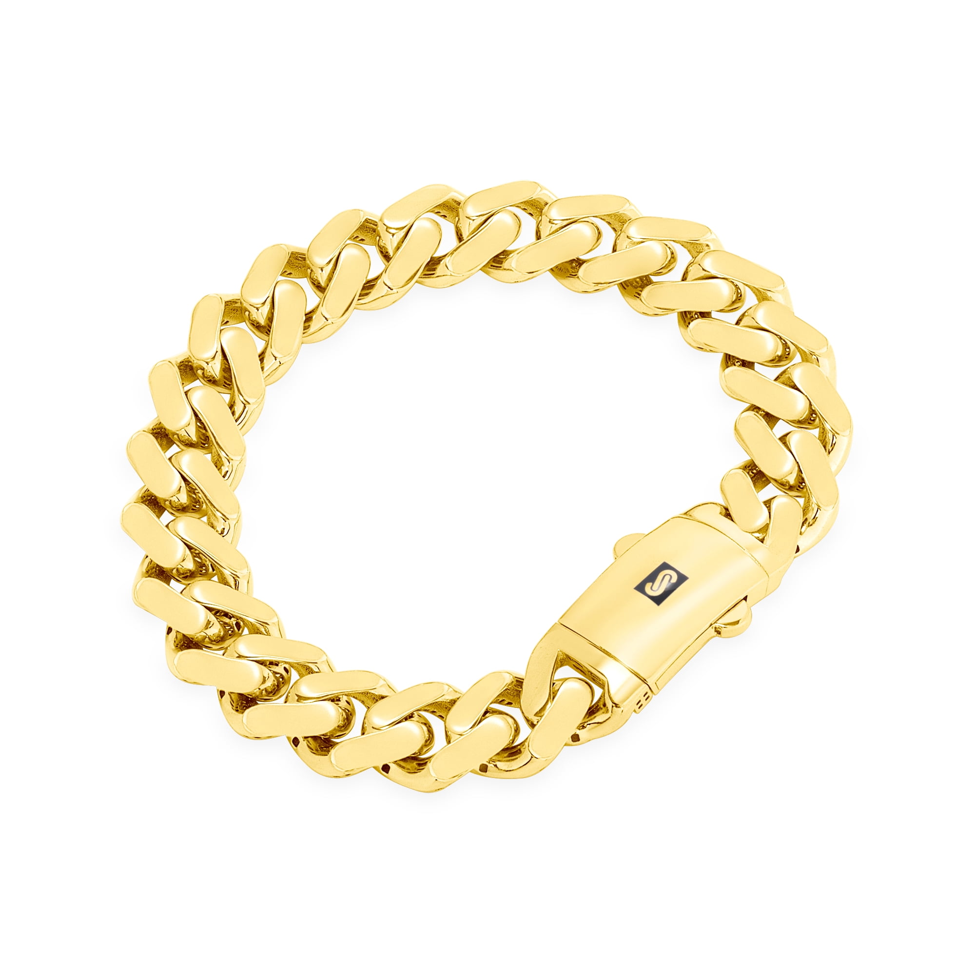 Nuragold 14k Real Yellow Gold Royal Monaco Miami Cuban Link Bracelet 7"-9" (5mm-17mm) Italian Jewelry for Men & Women
