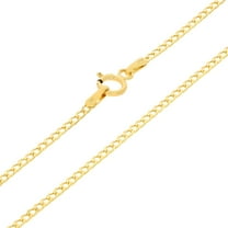 Nuragold 14k Real Yellow Gold Solid Cuban Curb Link 1.5mm Chain Necklace ((16"-24") Dainty Italian Jewelry for Men & Women