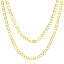 Nuragold 14k Real Yellow Gold Solid Cuban Curb Link 5mm Chain Necklace (16"-30") Italian Jewelry for Men & Women