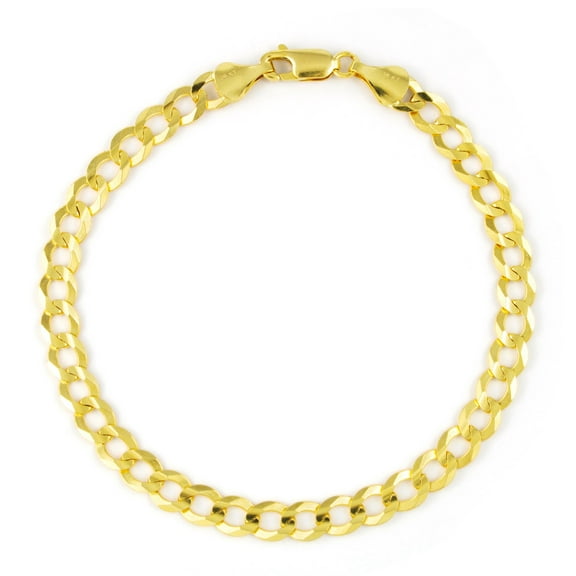 Nuragold 14k Real Yellow Gold Solid Cuban Curb Link 6mm Chain Bracelet (7"-9") Italian Jewelry for Men & Women
