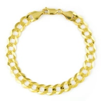 Nuragold 14k Real Yellow Gold Solid Cuban Curb Link 8mm Chain Bracelet (7"-9") Italian Jewelry for Men