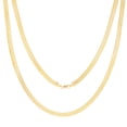 thumbnail image 1 of Nuragold 14k Real Yellow Gold Solid Herringbone Flexible 5mm Chain Necklace (14"-24") Italian Jewelry for Men & Women, 1 of 10