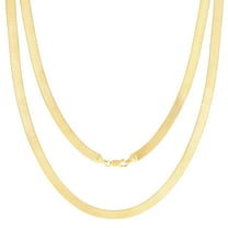 Nuragold 14k Real Yellow Gold Solid Herringbone Flexible 6mm Chain Necklace (16"-24") Italian Jewelry for Men & Women