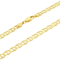 Nuragold 14k Real Yellow Gold Solid Mariner 4mm Chain Anchor Link Necklace (16"-24") Italian Jewelry for Men