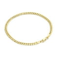 thumbnail image 1 of Nuragold 14k Real Yellow Gold Solid Miami Cuban Link 4mm Chain Bracelet (7"-9") Italian Jewelry for Men & Women, 1 of 15