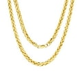 thumbnail image 1 of Nuragold 14k Real Yellow Gold Spiga Wheat 5mm Rounded Foxtail Palm Chain Necklace (16"-30") Italian Jewelry for Men, 1 of 9