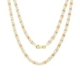 thumbnail image 1 of Nuragold 14k Real Yellow Rose White Gold Solid Valentina 4mm Anchor Link Chain Necklace (16"-26") Dainty Italian Jewelry for Men & Women, 1 of 10