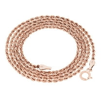 Nuragold 14k Real Rose Gold 1.5mm Rope Chain Diamond Cut Necklace (16"-24") Dainty Italian Jewelry for Men & Women