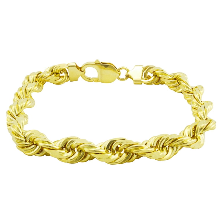 Diamond Cut Rope Chain Bracelet Yellow Gold - State St. Jewelers
