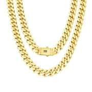 Nuragold 14k Yellow Gold 13mm Royal Monaco Miami Cuban Link Chain Necklace, Mens Jewelry Fancy Box Clasp 20" - 30"