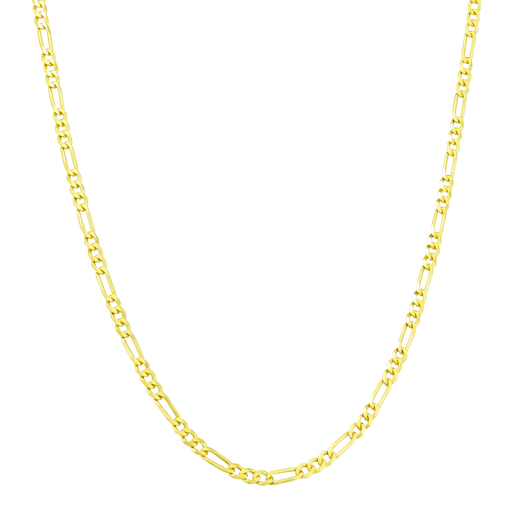 Nuragold 14k Yellow Gold 2mm Figaro Chain Link Pendant Necklace Mens Womens Jewelry Lobster 6211