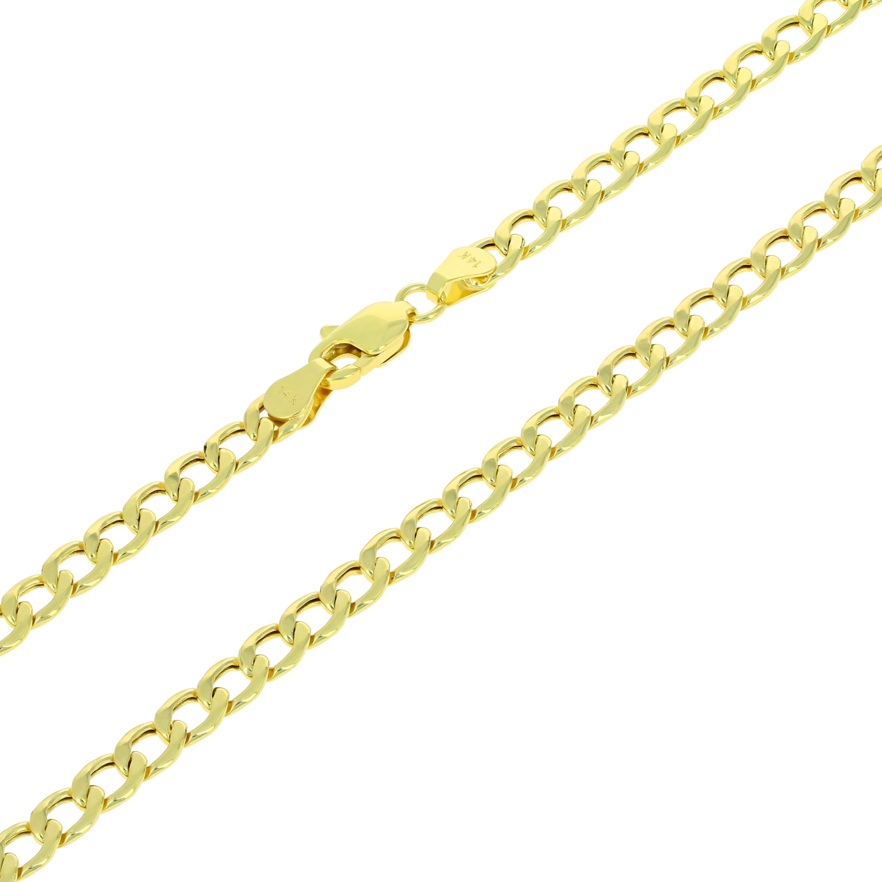 Nuragold 14k Yellow Gold 4.5mm Cuban Curb Link Chain Pendant Necklace ...