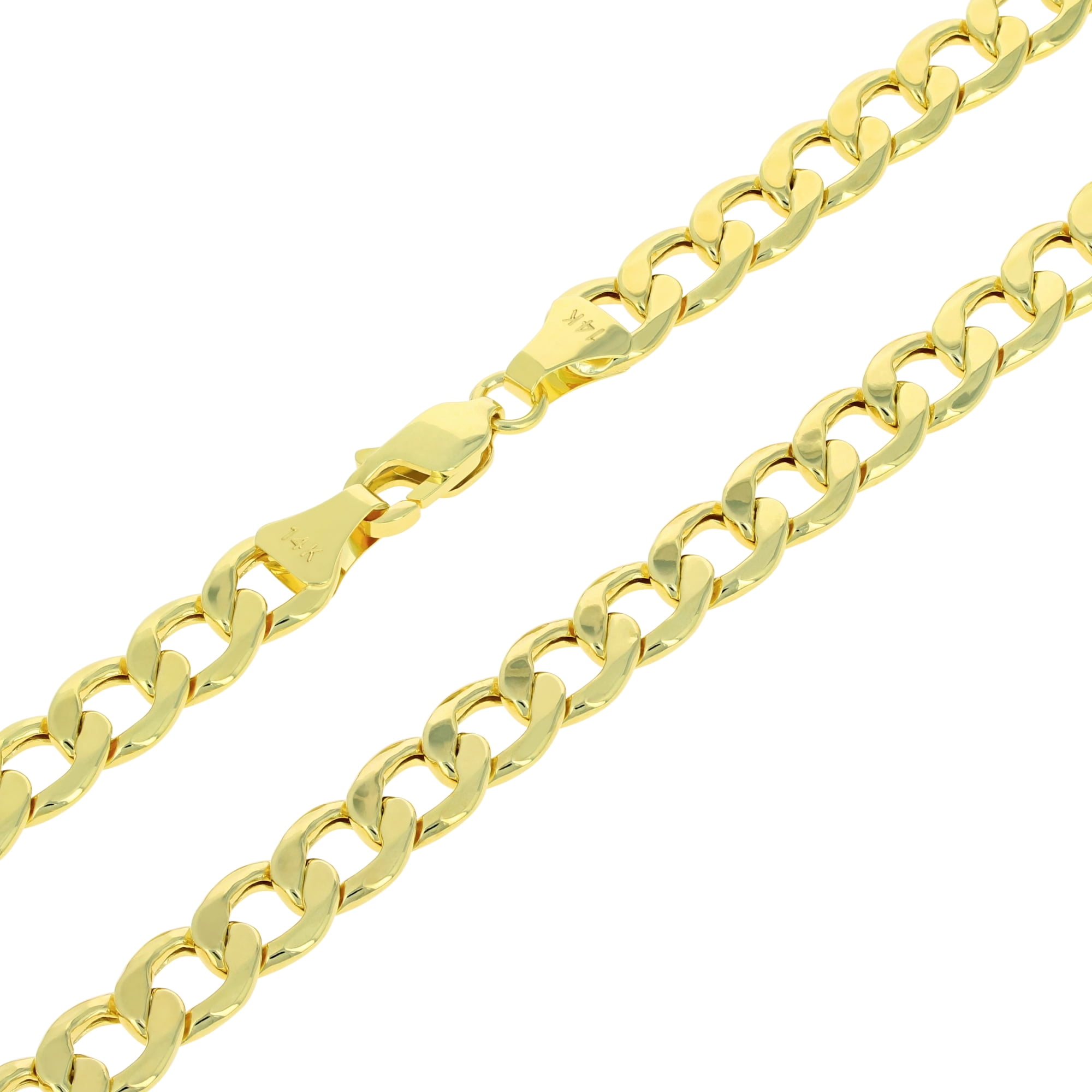 Nuragold 14k Yellow Gold 6.5mm Cuban Curb Link Chain Pendant Necklace ...