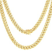 Nuragold 14k Yellow Gold 6.5mm Miami Cuban Link Chain Pendant Necklace, Mens Womens Jewelry 16" - 30"