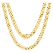 Nuragold 14k Yellow Gold 7.5mm Miami Cuban Link Chain Necklace, Mens Womens Jewelry Box Clasp 16" - 30"