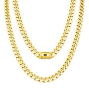 Nuragold 14k Yellow Gold 7.5mm Royal Monaco Miami Cuban Link Chain Necklace, Mens Jewelry Fancy Box Clasp 18" - 30"
