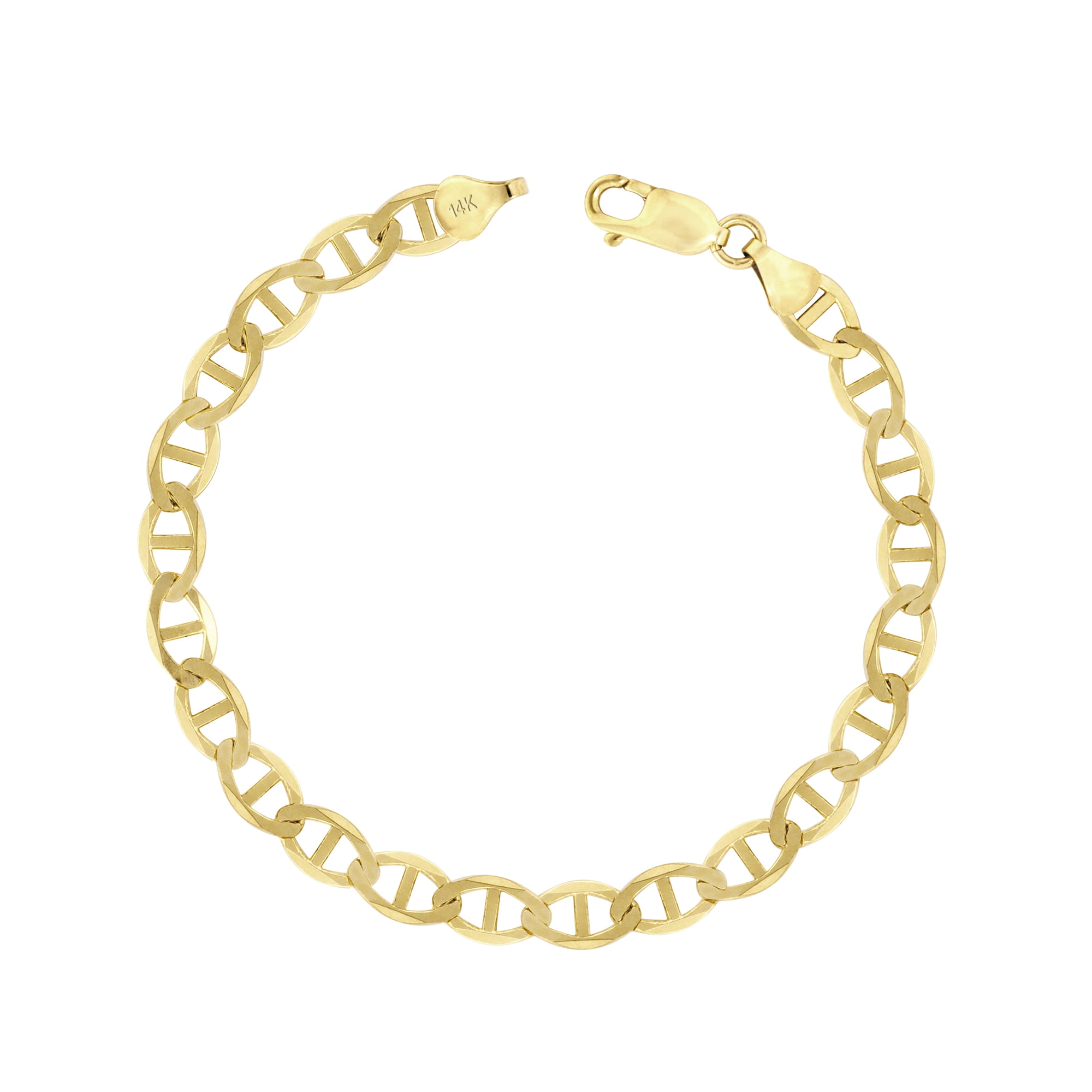 Italian Collection - 14k Yellow Gold 7mm Curb Link Chain Bracelet - 7.50