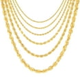 thumbnail image 1 of Nuragold 18K Real Yellow Gold Rope Diamond Cut Chain Necklace 16"-28" (2mm-5mm) Italian Jewelry for Men & Women, 1 of 19