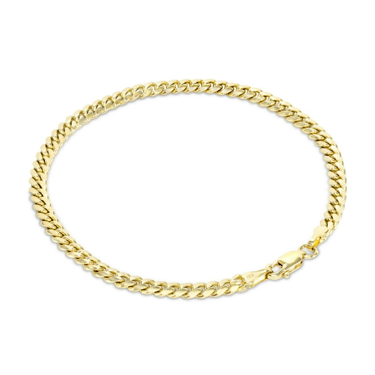 New 18k yellow gold cuban deals link chain and bracelet