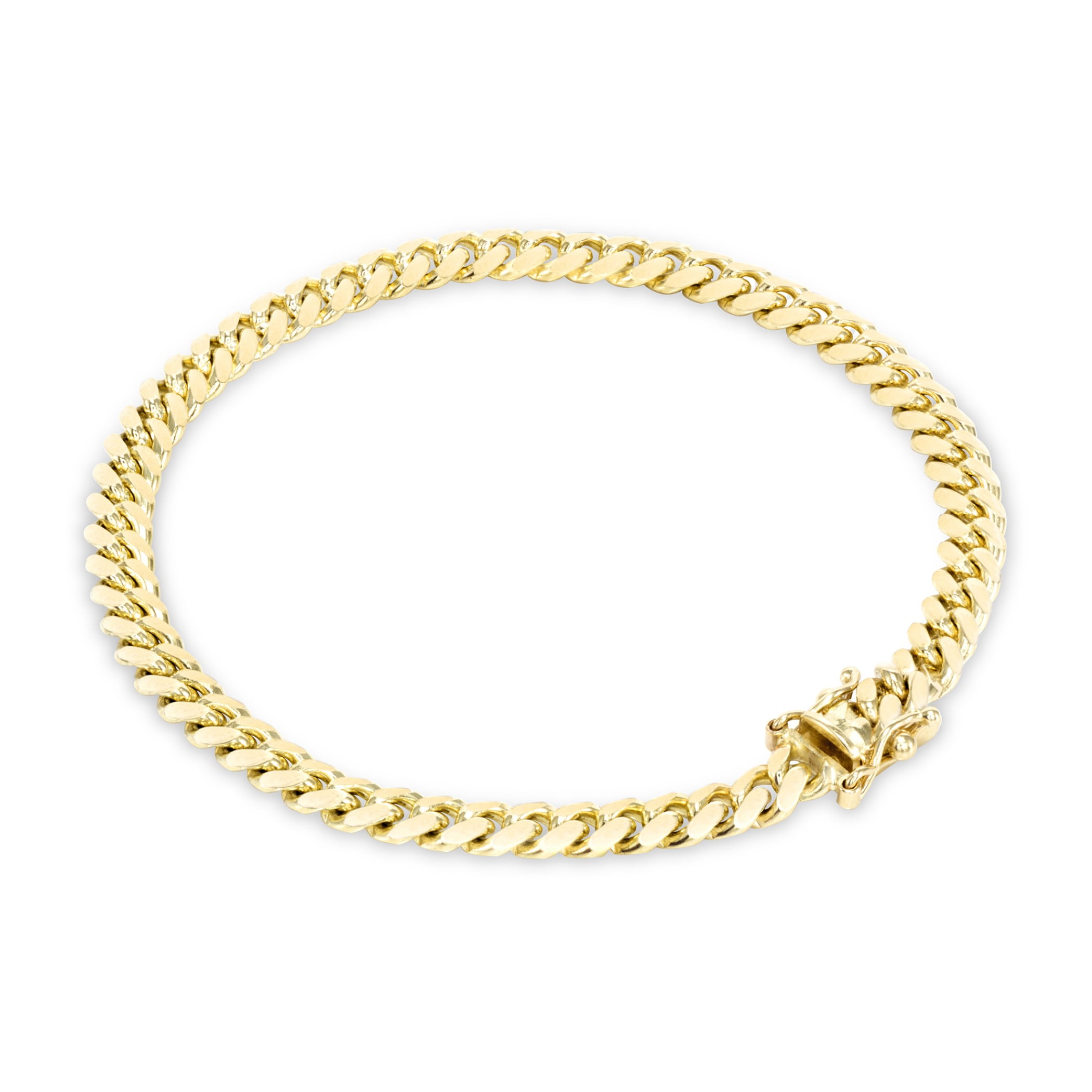 Nuragold 18K Yellow Gold Solid Miami Cuban Link Chain Bracelet