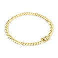 thumbnail image 1 of Nuragold 18k Real Yellow Gold Solid Miami Cuban Link 4mm Chain Bracelet (7"-9") Italian Jewelry for Men & Women, 1 of 11