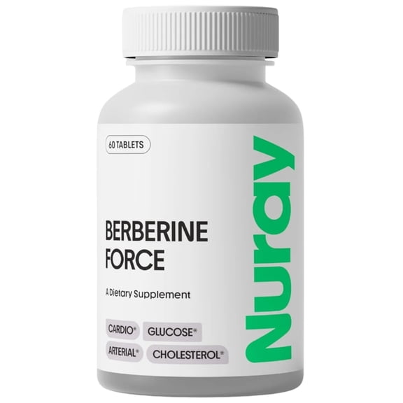 Nuray Berberine 500mg Capsules with Folate & R-Alpha Lipoic Acid, Daily Wellness Supplement, 60 Count