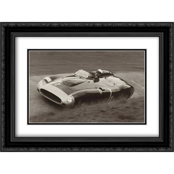 Nurburgring 1000k, 1956 2x Matted 18x15 Black Ornate Framed Art Print by Jesse Alexander