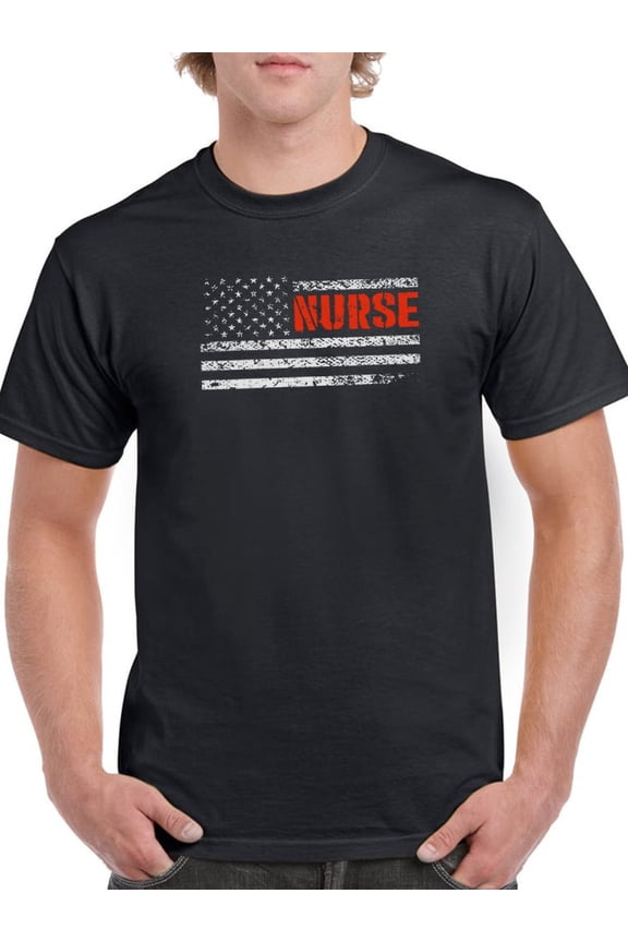 Nure American Flag T-Shirt Men -Smartprints Designs, Male Large