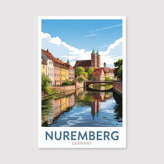 Nuremberg Travel Print Canvas Wall Art, Nuremberg Wall Hanging Home Decoration Nuremberg Canvas Art, Wall Art Print Canvas Art, Nuremberg Germany Canvas-1WN3422