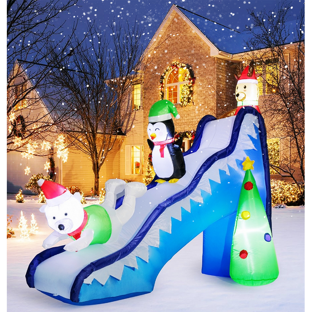 Nurforta 9 ft Christmas Inflatables Outdoor Decorations Reindeer ...