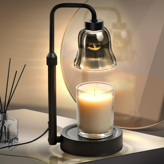 Nurforta Candle Warmer Lamp with Timer: Dimmable Nurforta Candle Lamps Warmer with Adjustable Height for Home Decor, Black